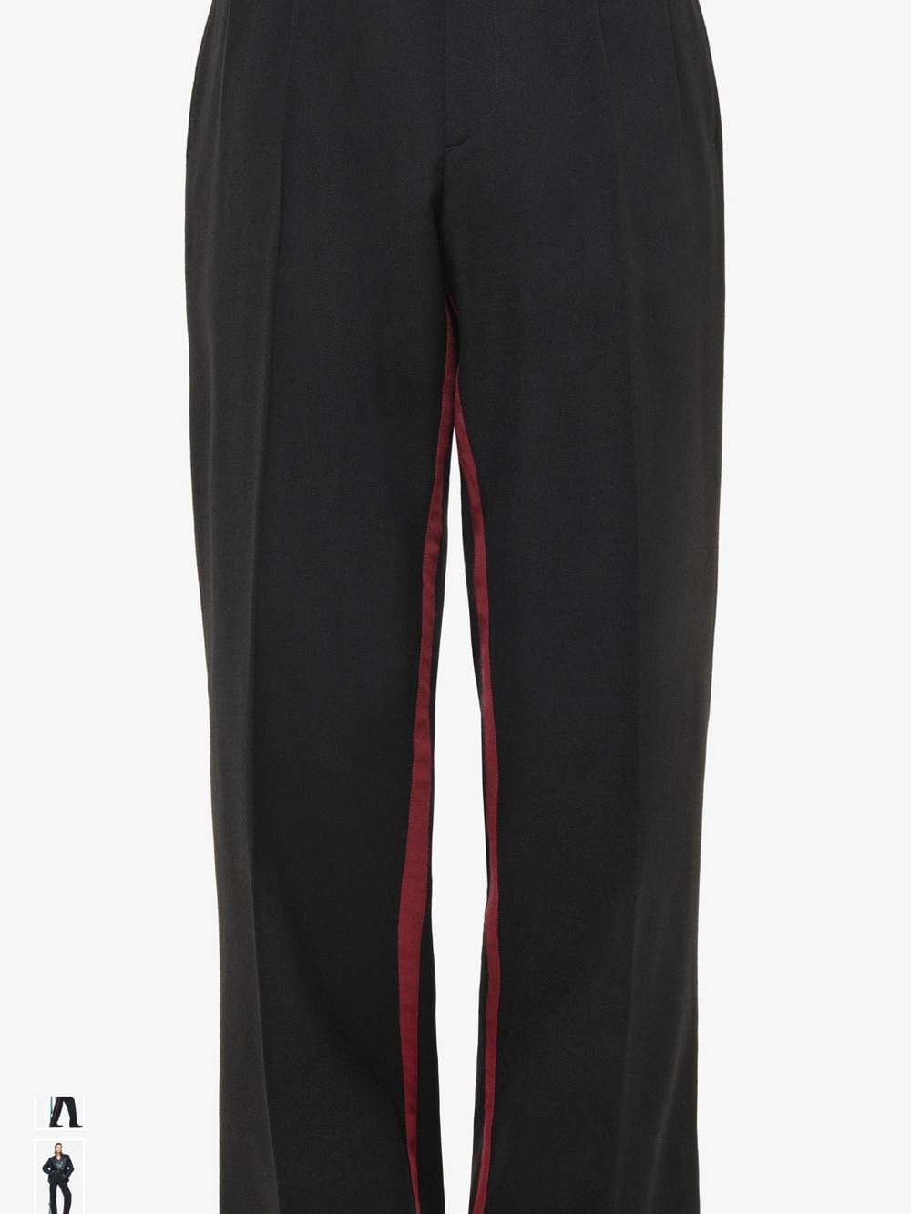 Galliano x Zara  Black Pants with Burgundy Stripe